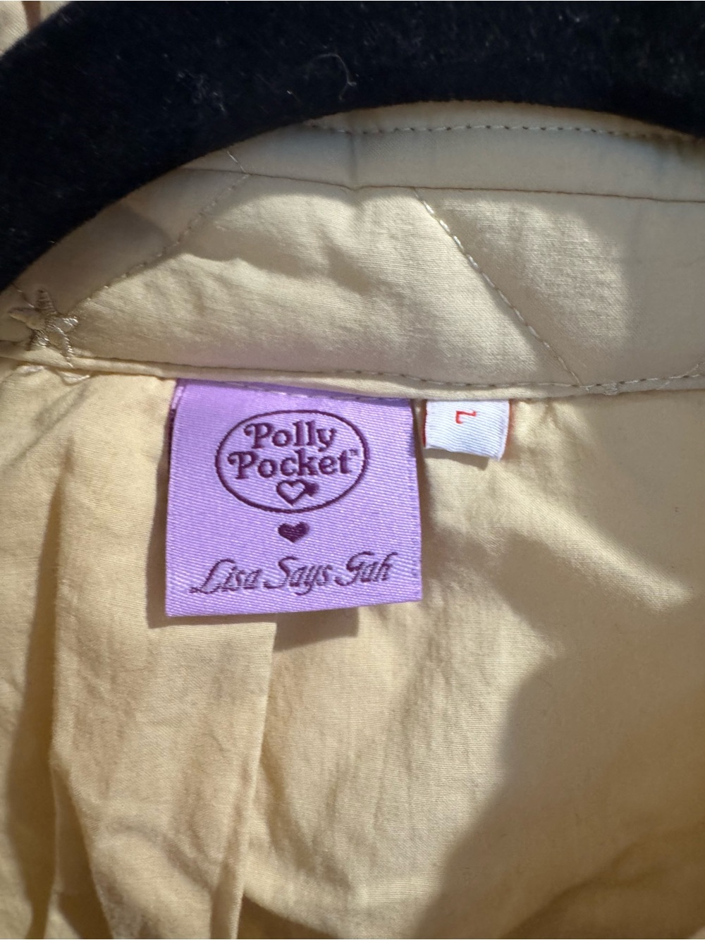 Lisa Says Gah Quilted Polly Pocket Heart Pocket Puffer Jacket - Pale Yellow - Picture 3 of 6